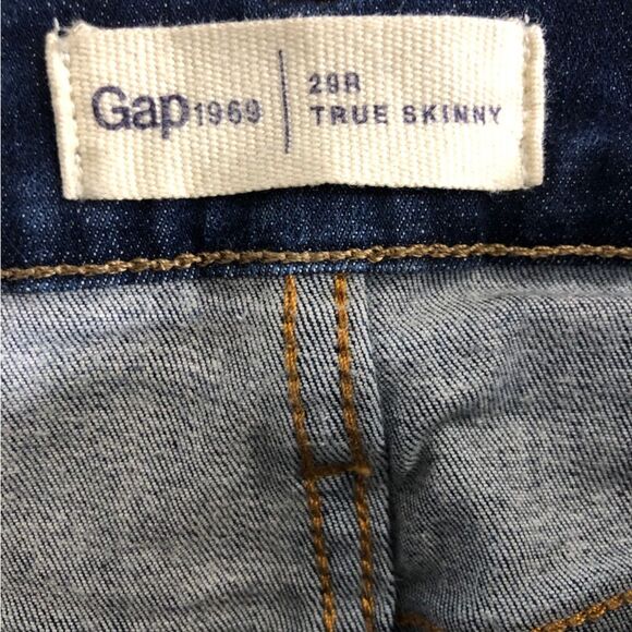 Gap Jeans Womens 29 R Blue 1969 True Skinny Dark Wash Mid Rise - Picture 9 of 9